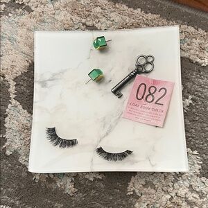 Kate Spade Lenox Snap Happy Square Trinket Jewelry Dish Eyelashes Key Crystal